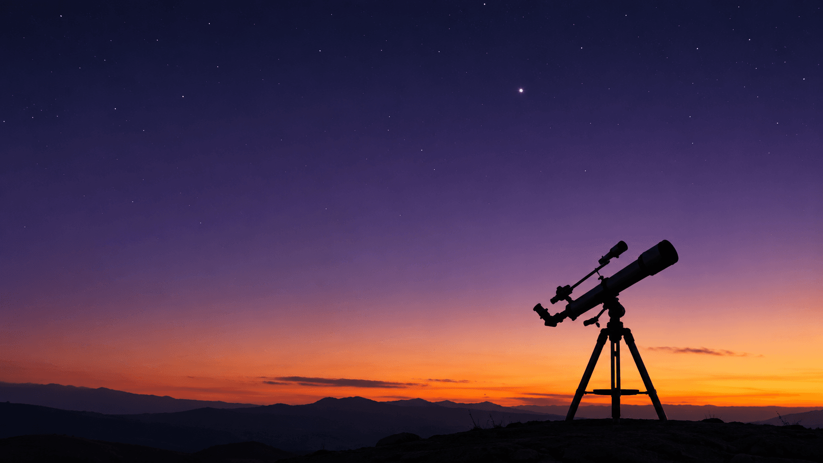 A person observing the night sky with a telescope.