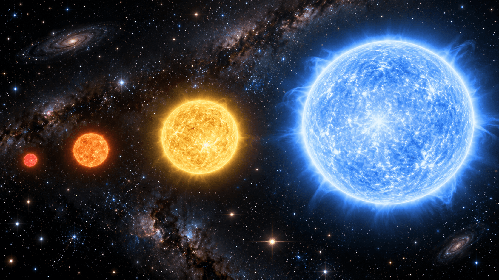 Illustration of a bright main-sequence star sustained by steady hydrogen fusion in its core.