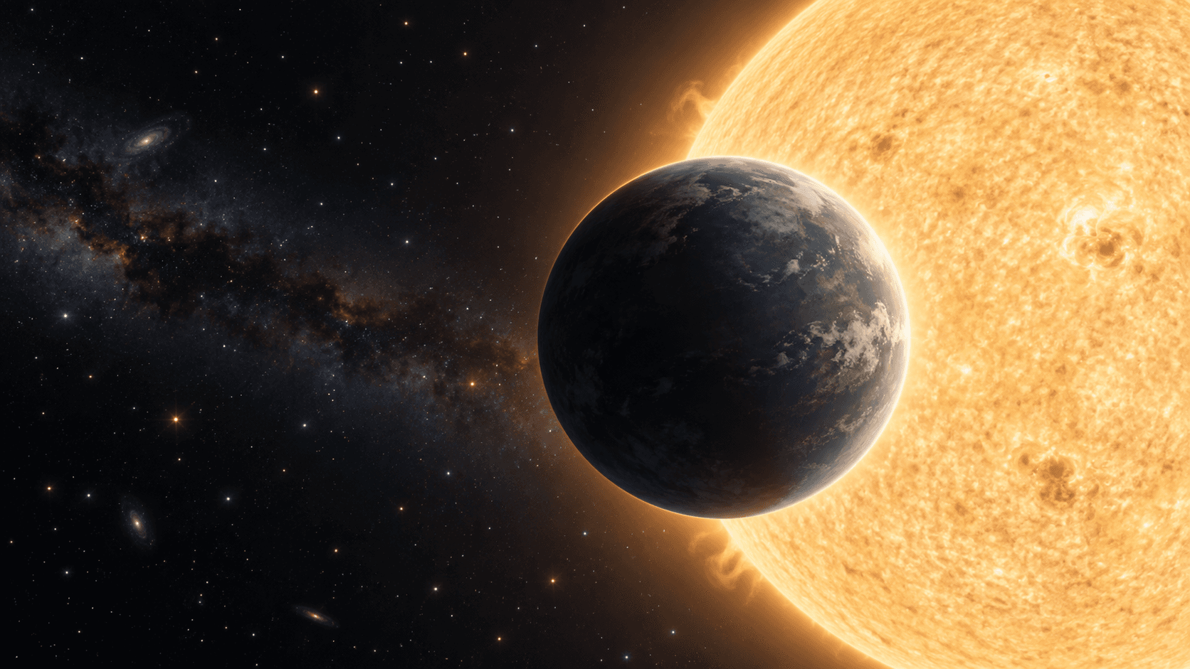 Artist's concept of the Kepler-452b candidate orbiting a Sun-like star
