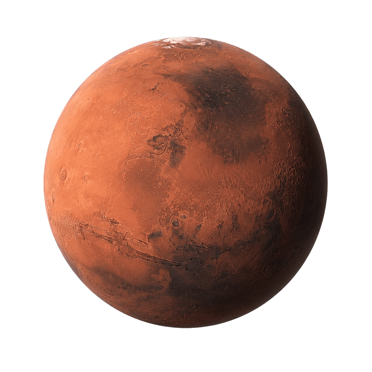 Illustrated Perseverance rover on the Martian surface.