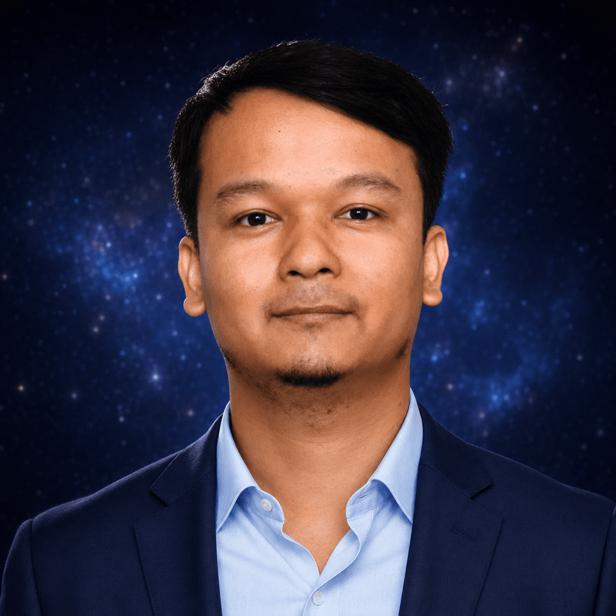 Portrait of Suman Lama, founder of Universe and Planets